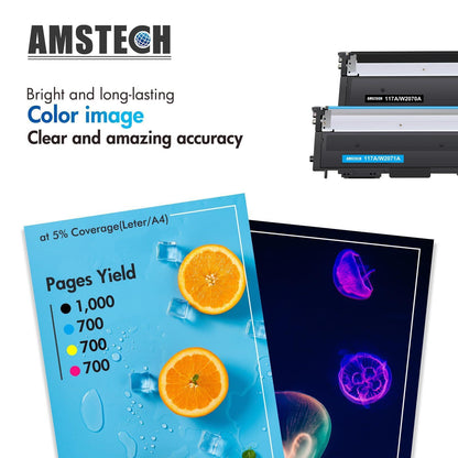117A MFP 179fwg 178nwg Toner: Compatible for HP 117A Toner Set for Color Laser MFP 178nwg 150nw 179fnw 178nw 150a 179 178 150 W2070A W2071A W2072A W2073A Printer Black Cyan Yellow Magenta 4-Pack