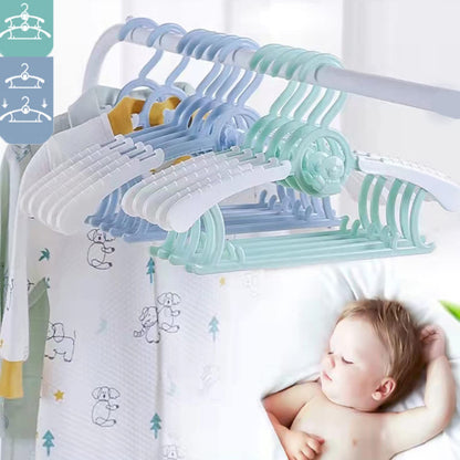 HGYZE Baby Growing Clothes Hanger Kids, Stackable Hanger - Hooks - Pants Stand, Non-Slip Baby Clothes Hanger Kids Hanger for Children's Clothing Wardrobe, Space Saving (Color) 20 Pieces