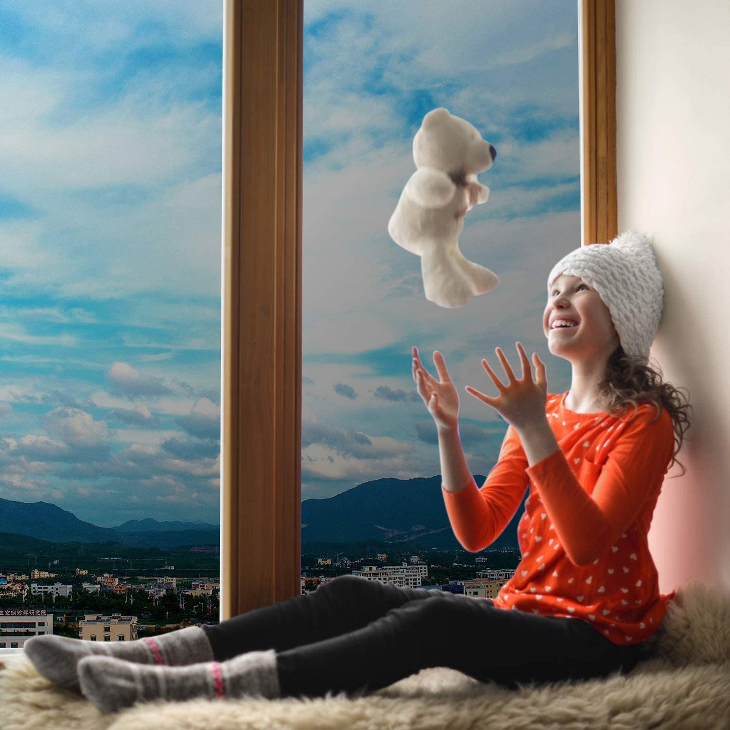 Volcanics Privacy Window Film 60x200cm with installation tools, One-way Window Film Privacy from outside, Silver, Sun Protection Film for Window Interior, Static Cling