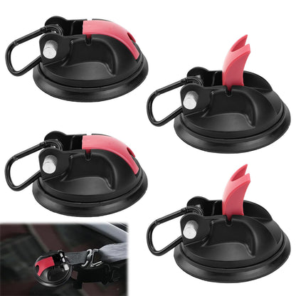 TYBYBB Suction Cup Hooks 4-Pack Camping Set, Extra Strong Suction Hooks, Suction Anchor, 35 KG Capacity, for Camping, Caravans, Awnings, RVs, Tiles, Cars, Glass