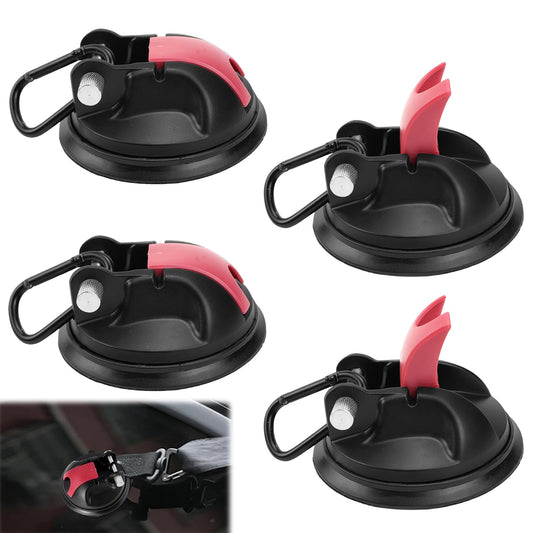 TYBYBB Suction Cup Hooks 4-Pack Camping Set, Extra Strong Suction Hooks, Suction Anchor, 35 KG Capacity, for Camping, Caravans, Awnings, RVs, Tiles, Cars, Glass
