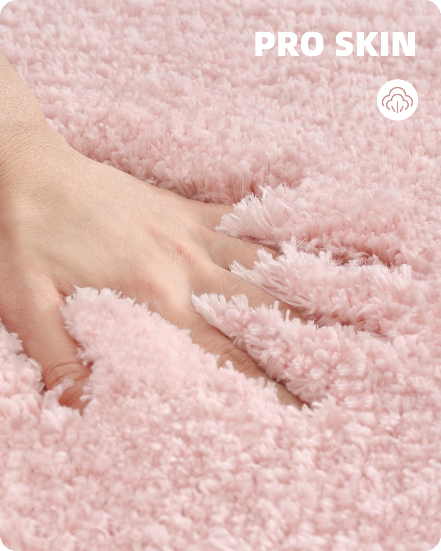 Color G Bathroom Carpet 60 x 90cm, non-slip bath mat, non-slip washable bath rug, absorbent fluffy bath mat, bath mats rugs for bathroom bathtub (Pink)
