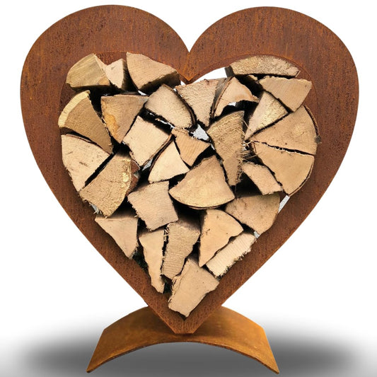 Terma Rust Heart Firewood Rack Height 75cm Made in Germany great decoration for outdoor and indoor wood rack garden heart wood decor metal heart for logs rusty hearts for garden