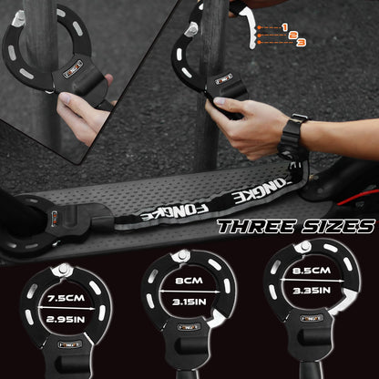 E-scooter lock, lock for e-scooter with bracket, bicycle lock theft-proof, handcuff lock, high-security locks for scooter roller/e-bike/motorcycle.