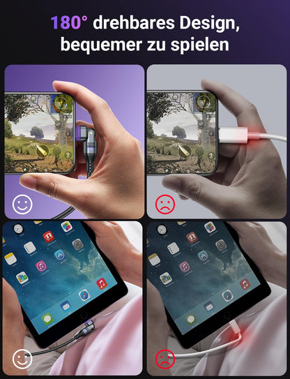 AUFU 60W Magnetic USB C Charging Cable, 16 PIN USB C Magnetic Charging Cable [2 Pack 2M], Magnetic Cable 20V/3A Fast Charging and Data Transfer Magnetic 180° Rotatable for iPhone 16 15/Galaxy Samsung S23