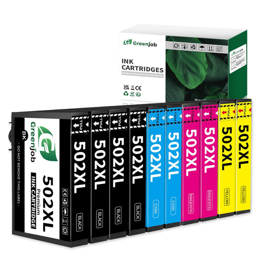 Greenjob 502XL printer cartridges for Epson 502 Multipack compatible with Epson Expression Home XP-5100 XP5100 XP-5105 XP-5150 XP-5155 Workforce WF-2860 WF-2865 WF-2880 WF-2885 (10 pack)