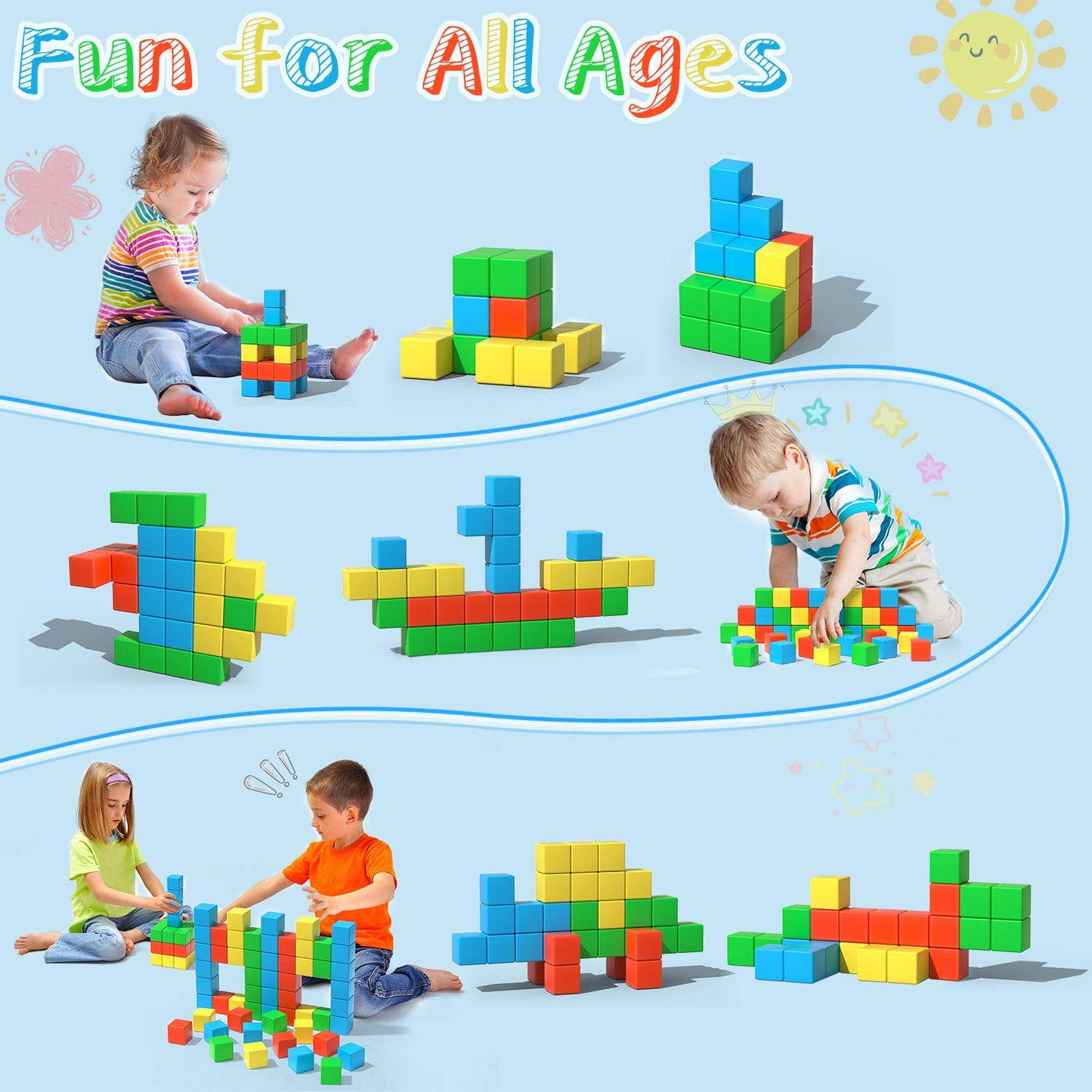 Asago Magnetic Building Blocks 28 Pieces, Large Magnet Stones 34mm 3D Magnets Puzzle for Brain Training in Children