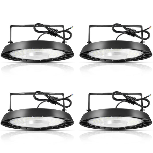 UFO LED 200W high bay light 20000LM 6500K cold white LED UFO industrial lamp IP65 waterproof high bay light for warehouse lighting, workshop lighting, factories, airports, patio, 4 pieces.