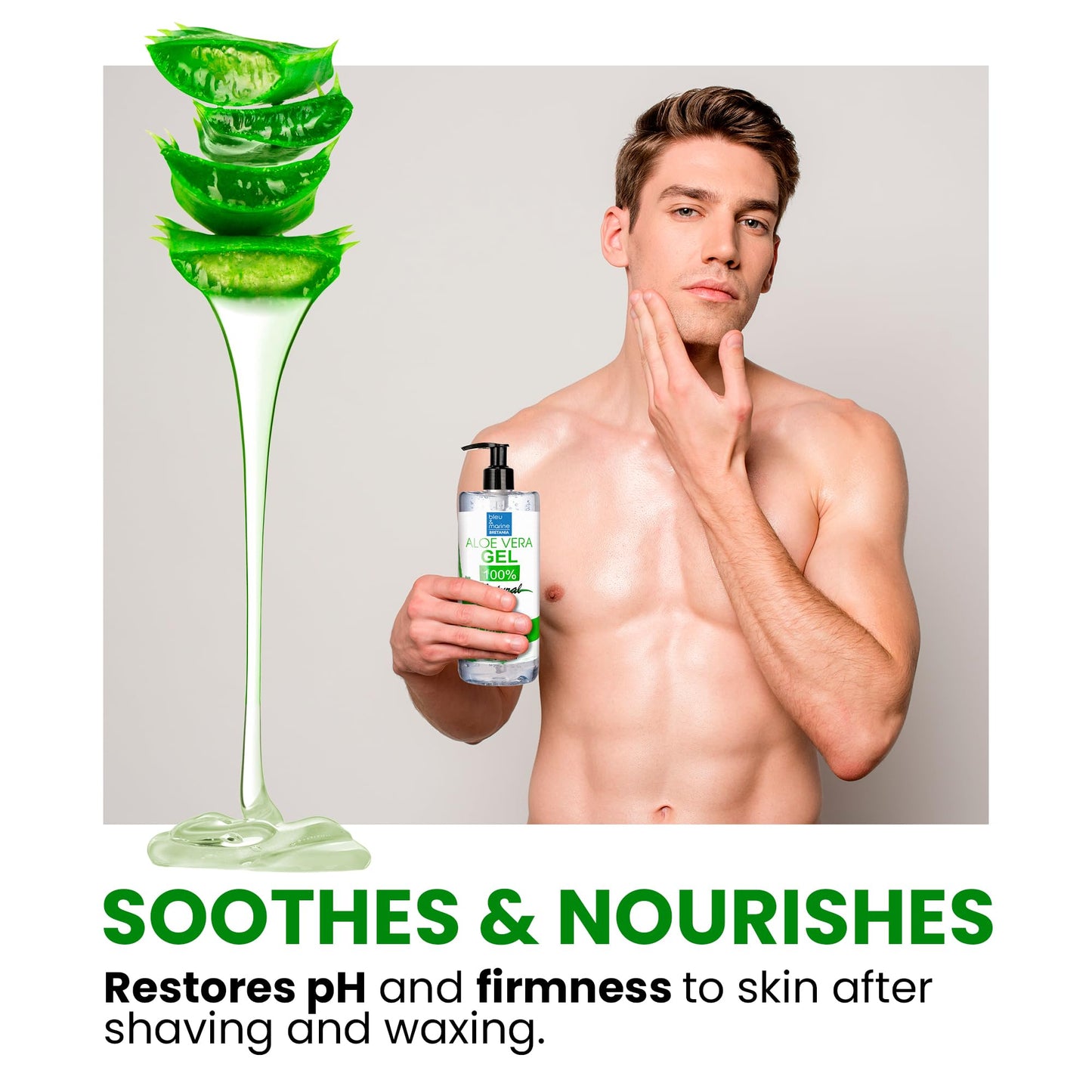 100% Natural Aloe Vera Gel, Canary Islands - Moisturizing & Soothing for Face, Body, Hair Mask, After Shave & Epilation - Reduction of Dark Spots - Pump Dispenser - 1000 ml