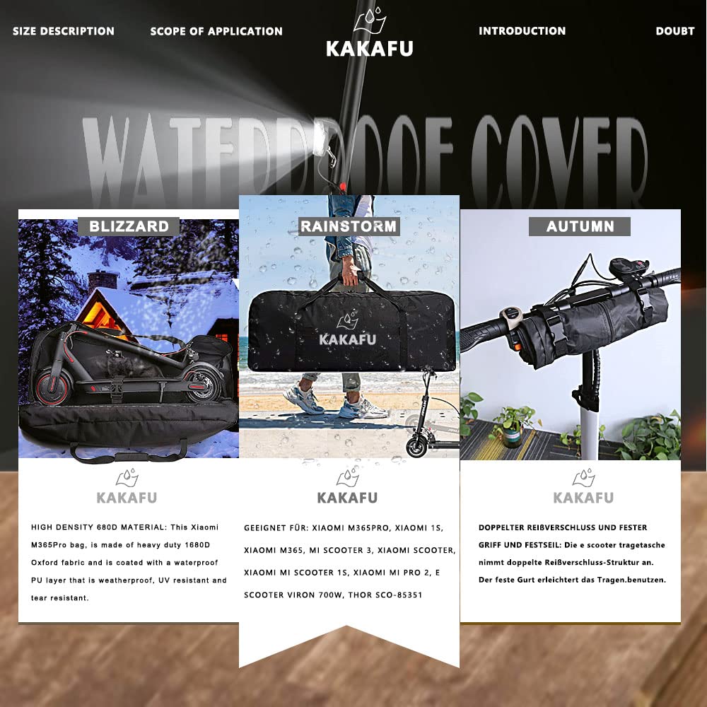 KEKAFU Scooter Bag, 1680D Oxford Full Cover, Foldable design, Fits 4Pro, Ninebot Max G30D, Tear-resistant.