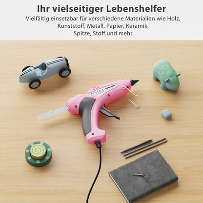 Hot Glue Gun, 80/200W Industrial Hot Glue Gun, 60s Fast Heating, On/Off, Glue Gun Set with 30pcs 11mm Glue Sticks (Including 10pcs Colored), Hot Glue Gun for DIY, Home, Office Repair.