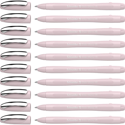 Schneider Slider Memo XB Ballpoint Pen (Colour Edition with cap, Line width: XB) 10 pack, Body color: pearl, Ink color: blue