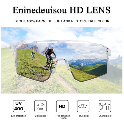 Eninedeuisou Sunglasses Bike Goggles for Men Women UV 400 Protection Protective Glasses MTB Sports Glasses for Outdoor Sports Cycling Driving Running Golf Baseball