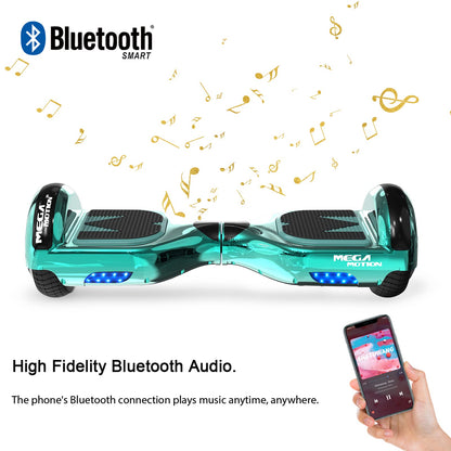 MEGA MOTION Hoverboard, 6.5 inch with Two Wheels Hoverboards for Kids with Bluetooth Speaker, Powerful Motor, LED Lights, the perfect gift for children 8 years and up.