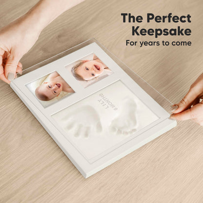 Baby handprint and footprint kit - plaster cast baby hand and foot for newborns - handprint baby picture frame - footprint baby plaster cast kit - baby shower baby imprint set (Alpine White)