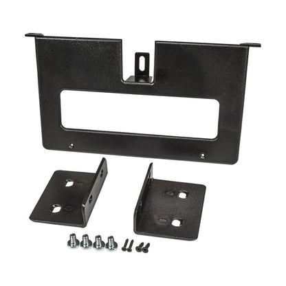 Tomzz Audio 2400-016 Universal Underbody Console Radio Mount for 2DIN Devices, suitable for cars, trucks, boats, motorhomes, and commercial vehicles.