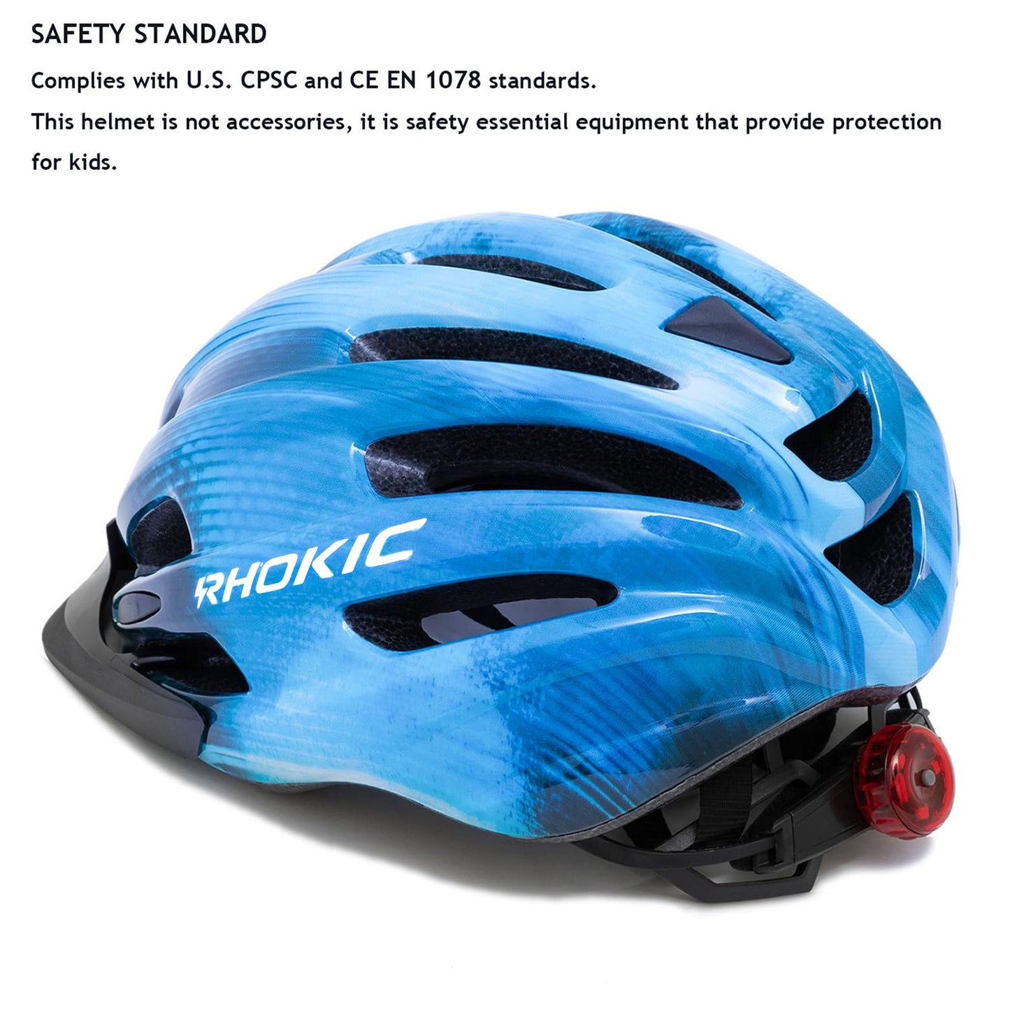 Kopobob kids bike helmet boys 50-57CM kids bike helmet with light kids bike helmet with visor bike helmet girls multiple vent helmet kids 5-13 years