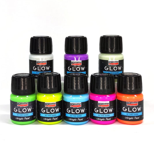 Zita's Creative Acrylic Paint Set 8x30ml - Glow in The Dark, Fluorescent Paint, Craft Paint, Acrylic Paint