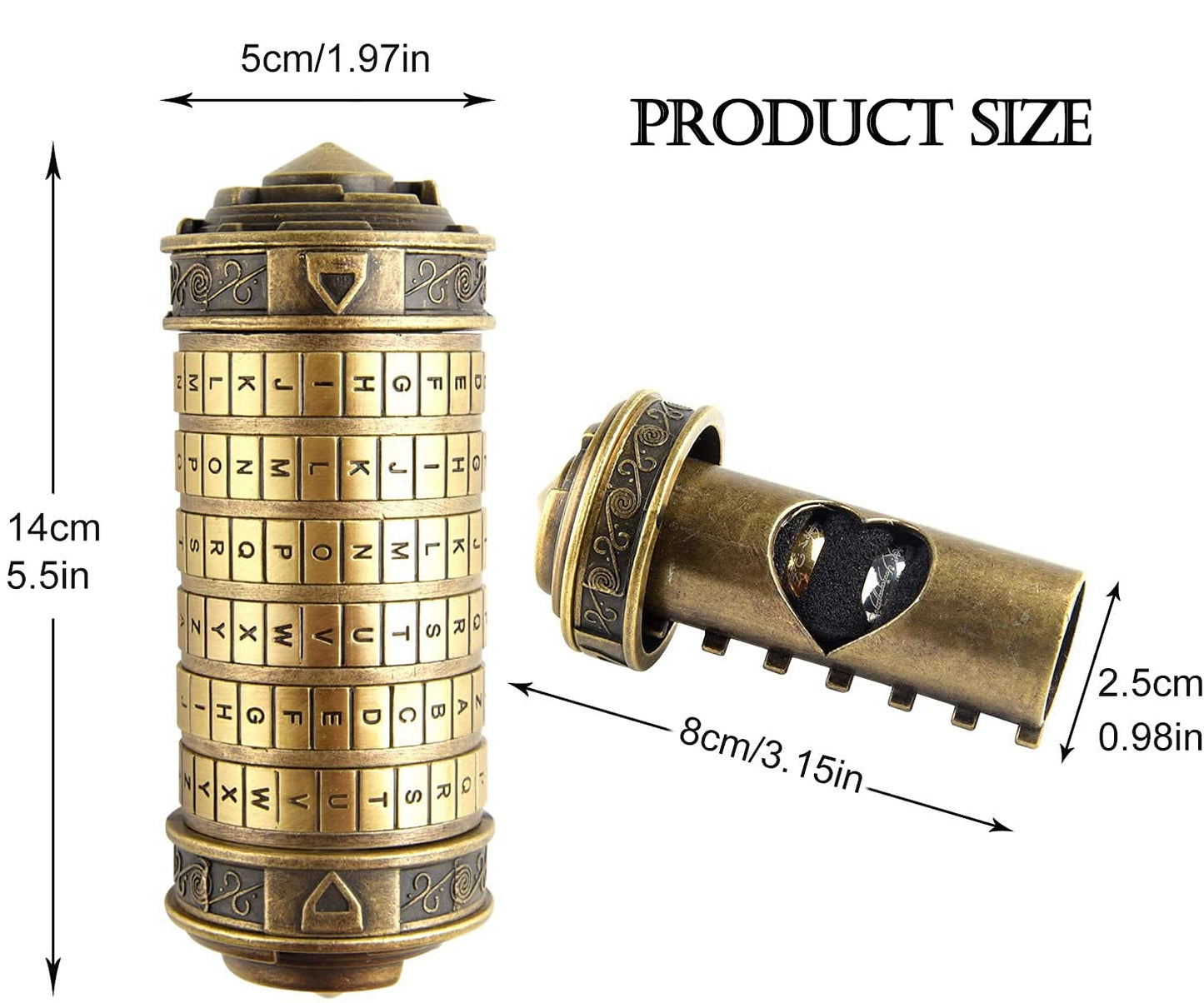 Da Vinci Code Cryptex Valentine's Day gifts for men women them him lock letter password code mini cryptex lock romantic birthday