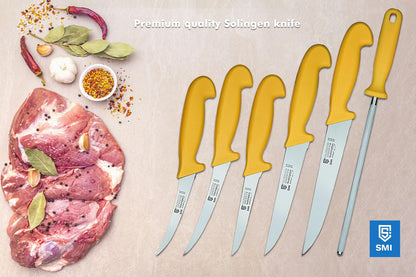 SMI 6-piece kitchen knife set Solingen butcher knife chef's knife boning knife slaughtering knife premium quality German molybdenum steel 1.4116 Solingen / GERMANY