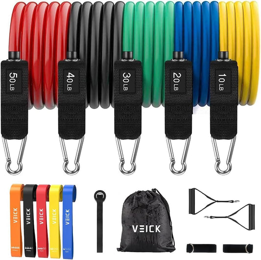 VEICK Resistance Bands colorful, resistance bands for strength training for men and women, 10-150 pounds fitness bands for Calisthenics