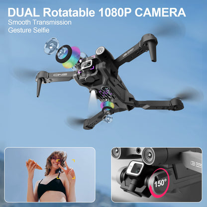 I3 PRO Drone with Camera HD 1080P, FPV WiFi Live Transmission Drone for Kids Beginners, Altitude Hold, One Key Landing, Optical Flow Hover, Headless Mode, 3D Flips, Obstacle Avoidance, 2 Batteries
