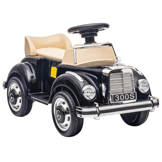 AIYAPLAY Ride-on Car, kids' vehicle with storage space and tip-over protection for 18-48 months old children, black, 77.5 x 41.5 x 45 cm.