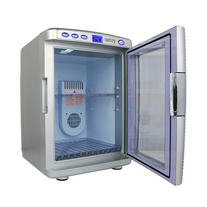 JUNG Mini Fridge CR8062 20L, cooling and heating function, 2 connectors, LCD display, silver.