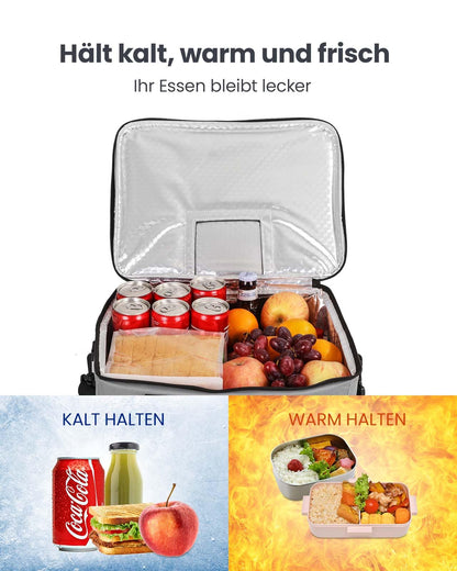 Kollea Cooler Bag - 30L Picnic Bag - Insulated Bag - Lunch Bag Keeps hot and cold, Leakproof, With carry straps, Multiple pockets - Ideal for travel, camping, BBQs, food transport