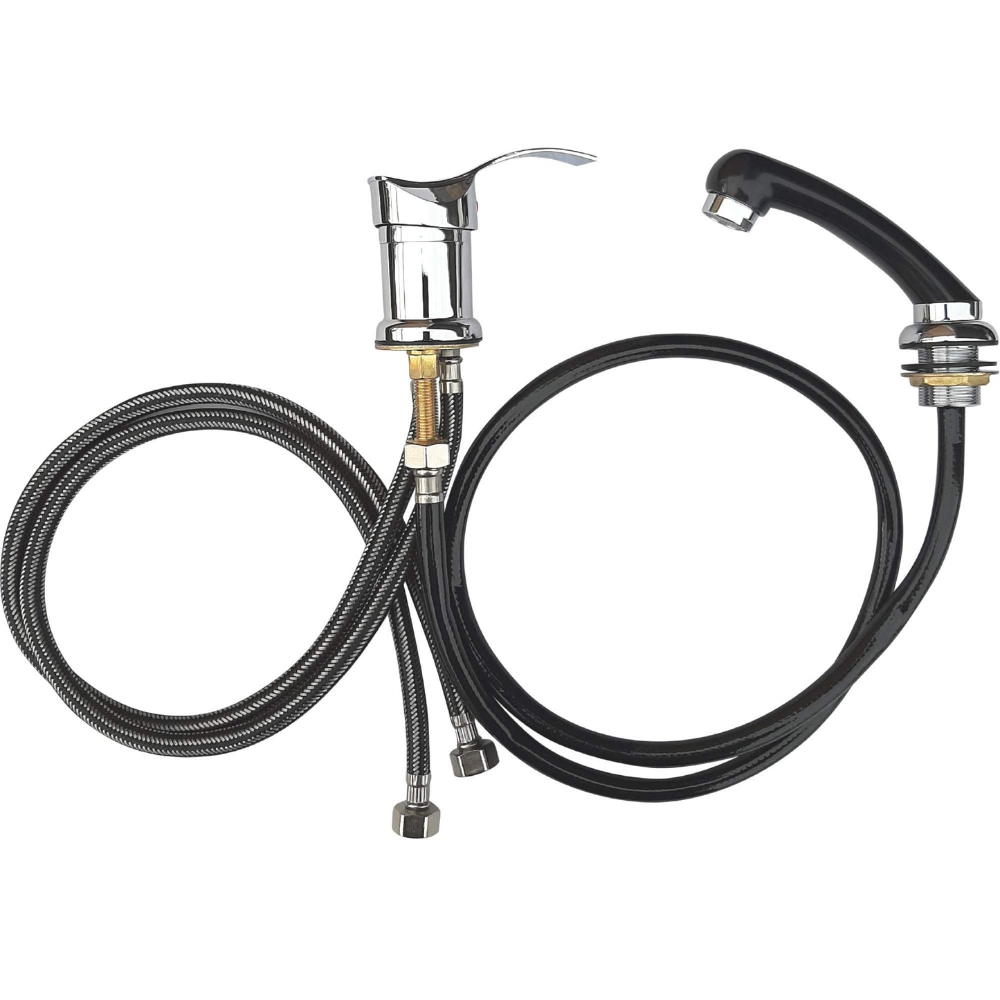 VAKON SALON - Standard single-lever mixer tap for washbasin, shower head hand shower with hose, hairdresser faucet for wash chairs and salon washing unit.