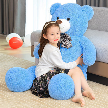 SNOWOLF Giant XXXL Teddy Bear 145cm Giant Soft Toy Large Stuffed Animal Plush Toy Plush Bear Cuddly Bear Teddy Bear Gift (1.4m, Blue)