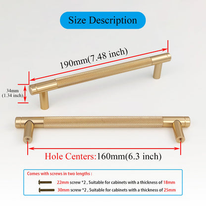 Pexintek 6-Pack Cabinet Handles Gold Modern Furniture Pulls 160mm Hole Spacing Kitchen Drawer Pulls Vintage Handles for Kitchen Cabinets Dresser (Gold)