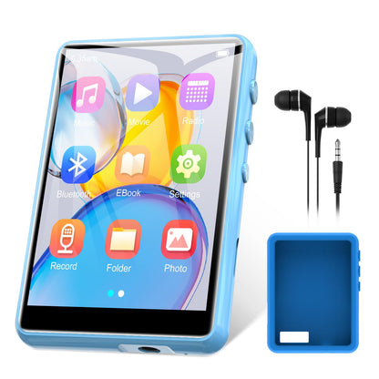 ZAQE 64GB MP3 Player Bluetooth 5.3 Stable, 2.4" Touchscreen MP3 Bluetooth Portable, HiFi Mp3 Player with Speaker, FM Radio, Voice Recorder, Includes Headphones, Supports up to 128GB (Blue)