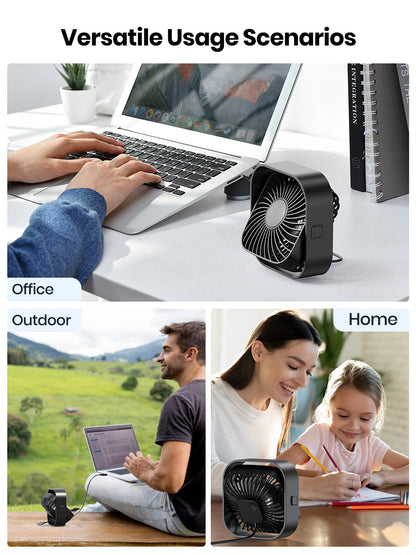 TOPK USB Fan 2 Pack Mini Desk Fans Quiet Operation, USB Powered Desk Fan, 3 Speeds and 360° Rotatable Head for Home Office Bedroom Desk Desktop