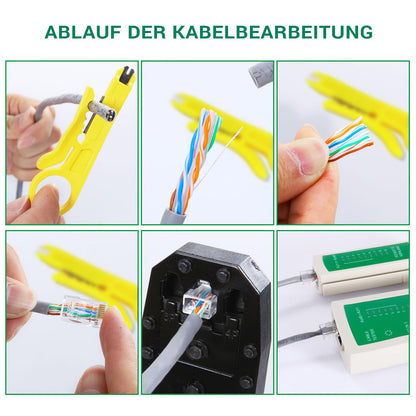 SGILE 12 in 1 Network Tool Set for RJ45, RJ11, RJ12, Repair Tools, Cable Tester Kit, Patch Cable Tester, LAN Cable Tester for DIY Home Computer Maintenance.
