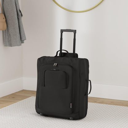 5 Cities 56x45x25 Trolley Suitcase Easyjet/British Airways/Jet2 Maximum size of cabin travel bag flight bag travel bag airplane, 56 cm, 60 liters, 2 year warranty (Black)