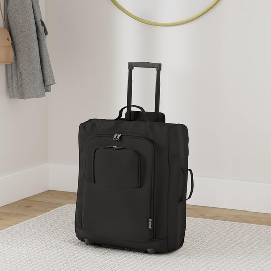 5 Cities 56x45x25 Trolley Suitcase Easyjet/British Airways/Jet2 Maximum size of cabin travel bag flight bag travel bag airplane, 56 cm, 60 liters, 2 year warranty (Black)