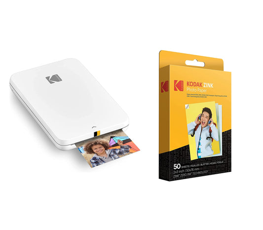 KODAK Step Slim Mobile Instant Photo Printer - Print wirelessly photos in 2x3" format on Zink paper with iOS and Android devices.