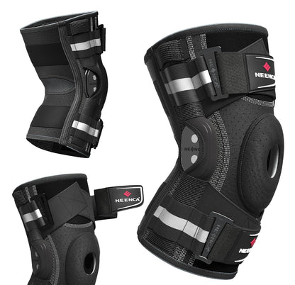NEENCA Knee Brace for Knee Pain, Knee Support with Hinge and Patented X-Strap Attachment System, Provides Strong Stability for Pain Relief, for Arthritis, Meniscus Tears, ACL, PCL, MCL