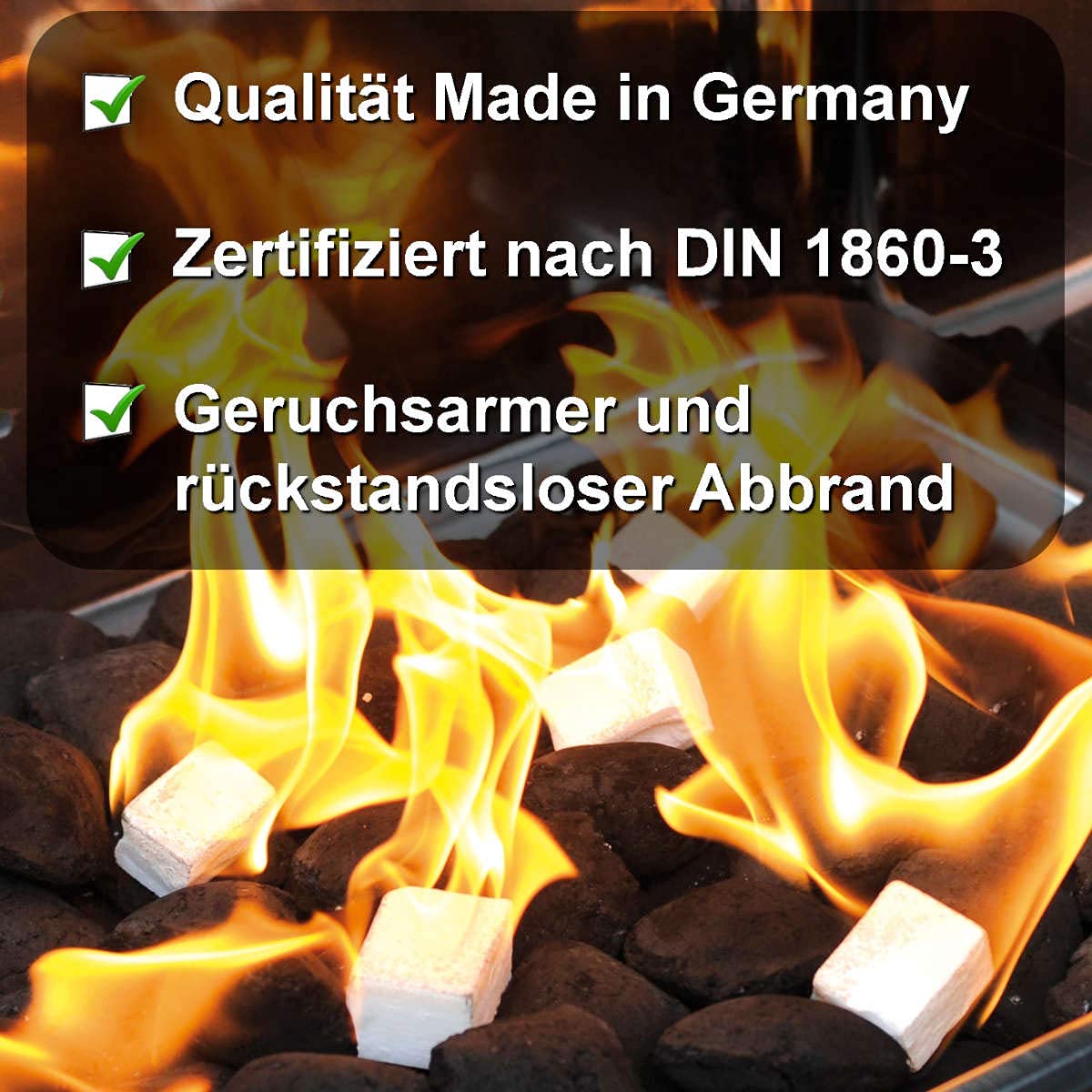 FLAMMBURO 1152 piece Paraffin Firelighters (12 x 96 cubes) from German manufacturer, for grills, fireplaces, stoves, Made in Germany - 12 boxes x 96 cubes