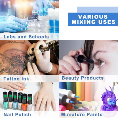 ONiLAB Mini Vortex Mixer with touch function, ideal for laboratory mixing of nail polish, lash adhesives, and acrylic paints. Features an aluminum casting base and includes 120 extra 7/32in mixing balls.
