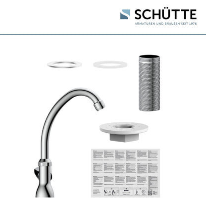 Pour cold water tap CARNEO, faucet, bathroom faucet for cold water only, swiveling stand valve, 37970, chrome