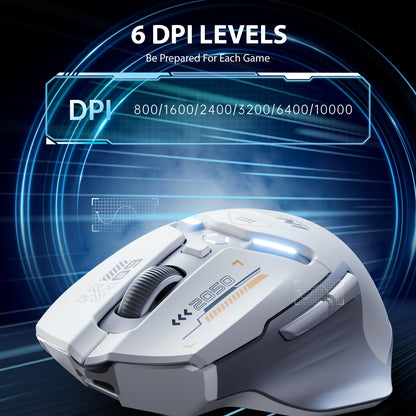 Inphic IN9 Gaming Mouse wireless, real Tri-Mode 2.4G Wireless/Type-C Wired/Bluetooth Mouse, 10k DPI, fully programmable, RGB lighting, Hyperspeed rechargeable wireless mouse for laptop PC.