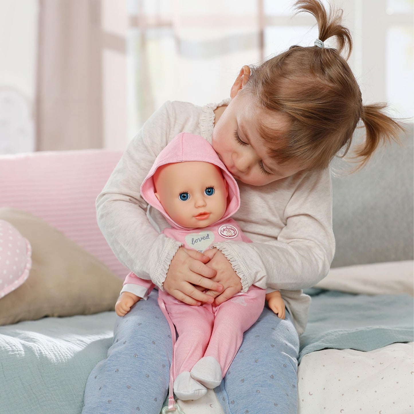 Baby Annabell Hannah Play with Me 36cm, baby doll with 5 functions, soft fabric body and accessories, 36cm tall doll, for children aged 1 year and up, 711002 Zapf Creation.