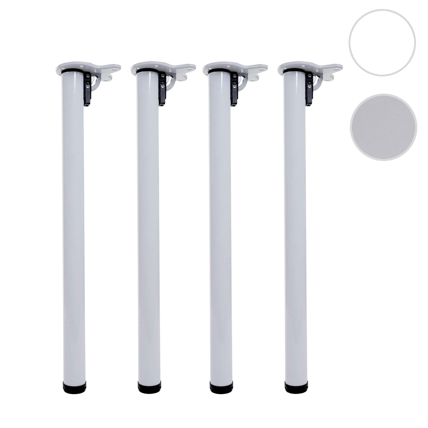 Mendler 4-piece table leg set HWC-H34AM, for desk dining table foot table frame, foldable 72cm - white