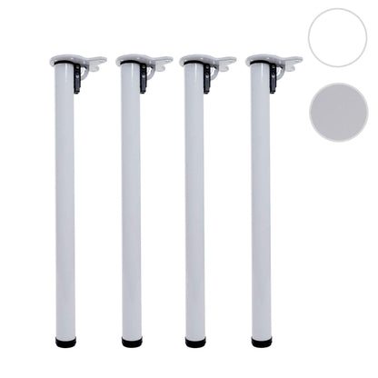 Mendler 4-piece table leg set HWC-H34AM, for desk dining table foot table frame, foldable 72cm - white