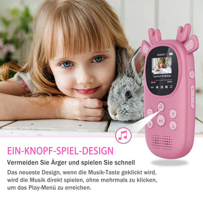 CCHKFEI 32GB MP3 Player Kids Bluetooth 5.3 Music Player, Bluetooth MP3 Player with Headphones & Speaker with FM Radio, Support One-Button Playback Recordings, Pedometer, Stopwatch
