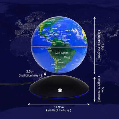 Dracarys Magnetic Levitation Globe with LED Lighting - Anti-Gravity Floating World Map Rotating Earth for Home Office Classroom Decoration, Educational Gift, and Birthdays Anniversaries.