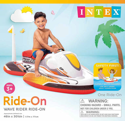 Intex 57520NP - Wave Rider Ride-On, 117 x 77 cm & Pool Volleyball Game - Inflatable water volleyball game - volleyball net - 239 x 64 x 91 cm