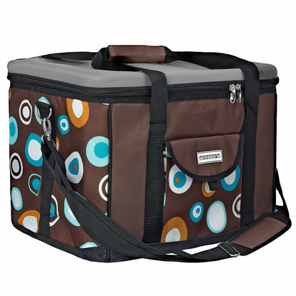 Anndora cooler bag XL brown light blue 40 liters - cooler box insulated bag picnic bag